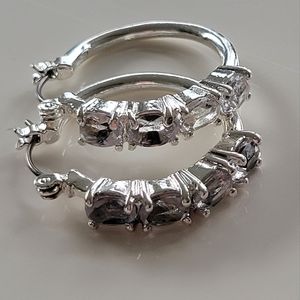 Avon | April Birthstone Colored Hoop Earrings Diamond Color